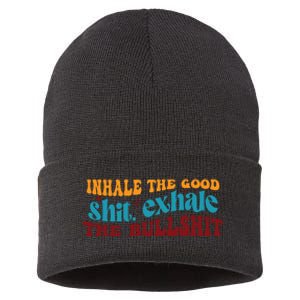 Retro Funny T , Inhale The Sustainable Knit Beanie