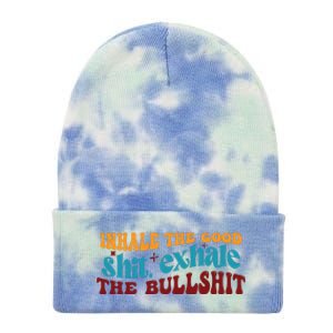 Retro Funny T , Inhale The Tie Dye 12in Knit Beanie