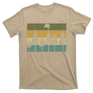 Retro Forest Trees Outdoors Nature Hiking Wildlife T-Shirt