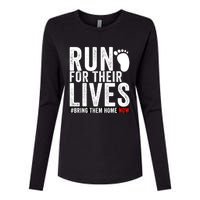 Run For Their Lives Womens Cotton Relaxed Long Sleeve T-Shirt