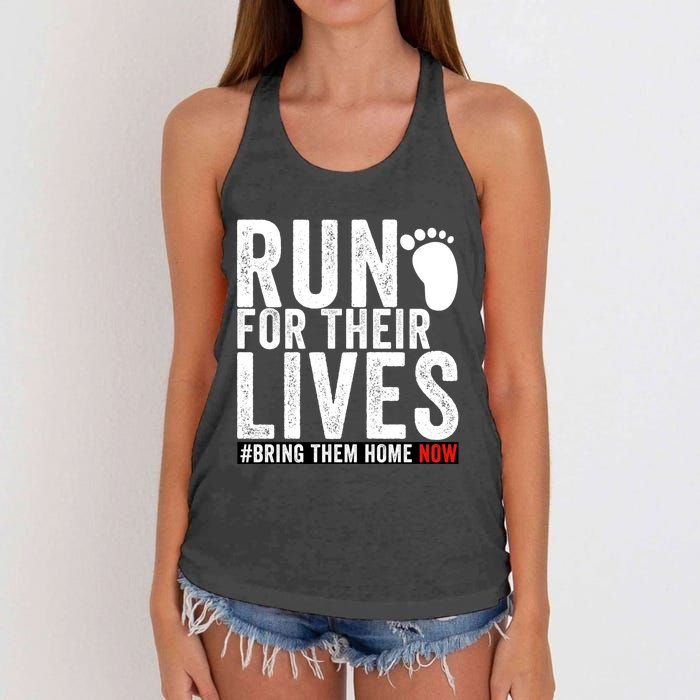 Run For Their Lives Women's Knotted Racerback Tank