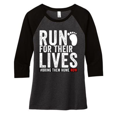 Run For Their Lives Women's Tri-Blend 3/4-Sleeve Raglan Shirt