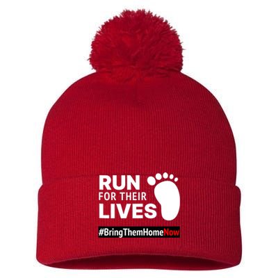 Run For Their Lives Pom Pom 12in Knit Beanie