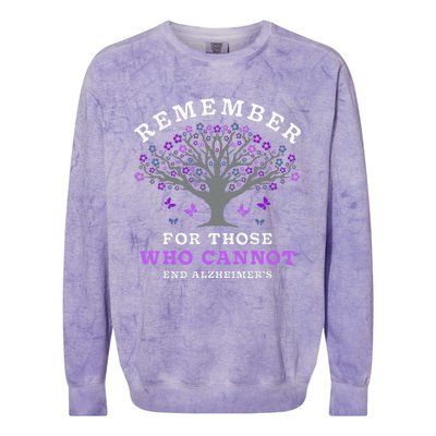 Remember For Those Who Cannot AlzheimerS Awareness Colorblast Crewneck Sweatshirt