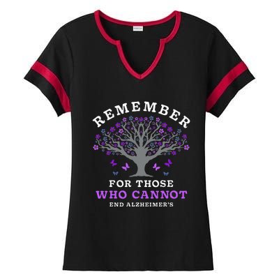 Remember For Those Who Cannot AlzheimerS Awareness Ladies Halftime Notch Neck Tee