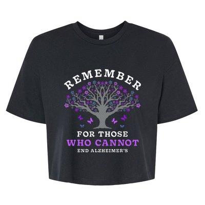 Remember For Those Who Cannot AlzheimerS Awareness Bella+Canvas Jersey Crop Tee