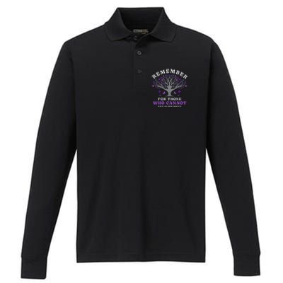 Remember For Those Who Cannot AlzheimerS Awareness Performance Long Sleeve Polo