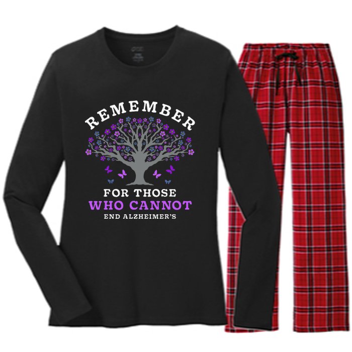 Remember For Those Who Cannot AlzheimerS Awareness Women's Long Sleeve Flannel Pajama Set 