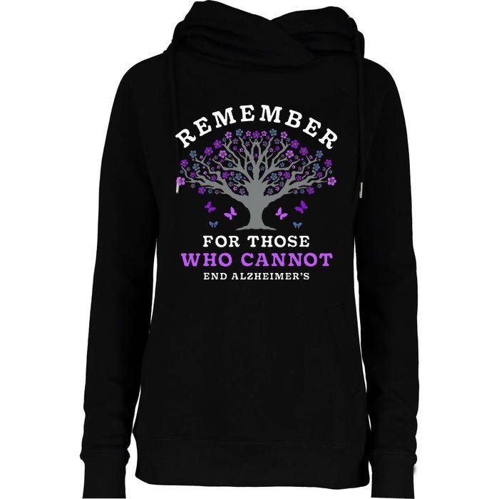 Remember For Those Who Cannot AlzheimerS Awareness Womens Funnel Neck Pullover Hood