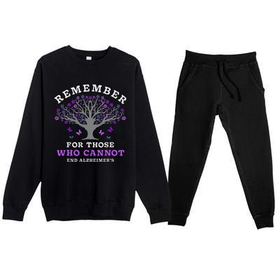 Remember For Those Who Cannot AlzheimerS Awareness Premium Crewneck Sweatsuit Set