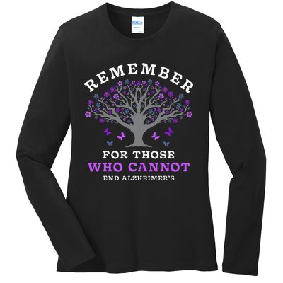 Remember For Those Who Cannot AlzheimerS Awareness Ladies Long Sleeve Shirt