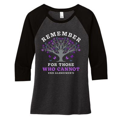 Remember For Those Who Cannot AlzheimerS Awareness Women's Tri-Blend 3/4-Sleeve Raglan Shirt