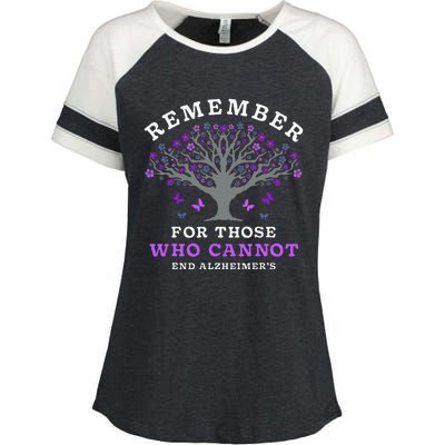 Remember For Those Who Cannot AlzheimerS Awareness Enza Ladies Jersey Colorblock Tee