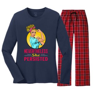 Radical Feminist Tee Feminism Tee Nevertheless She Persisted Women's Long Sleeve Flannel Pajama Set 