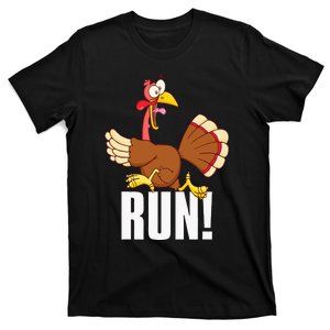 Run! Funny Thanksgiving Running 5k Race Turkey Trot T-Shirt