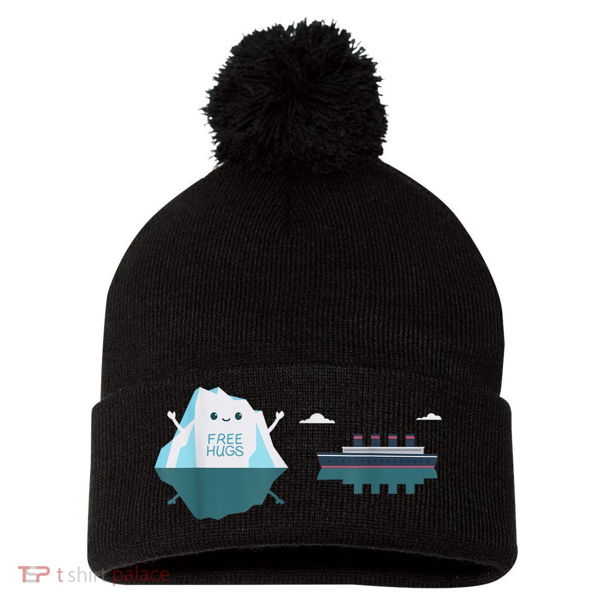Retro Funny Titanic 1912 Cruise Ship Titanic Pom Pom 12in Knit Beanie