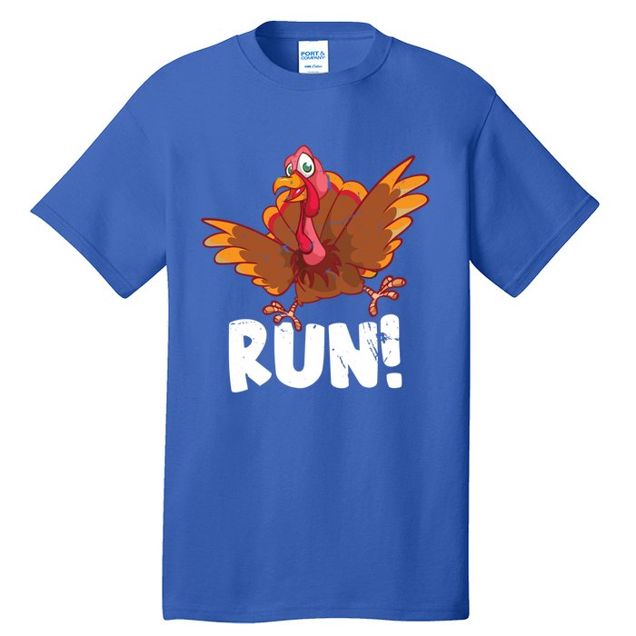 Run Funny Turkey Enthusiast Thanksgiving Racing Lover Gift Tall T-Shirt