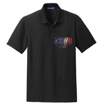 Retired Free To Do Whatever Wife Tells Me Retirement Gift Dry Zone Grid Polo