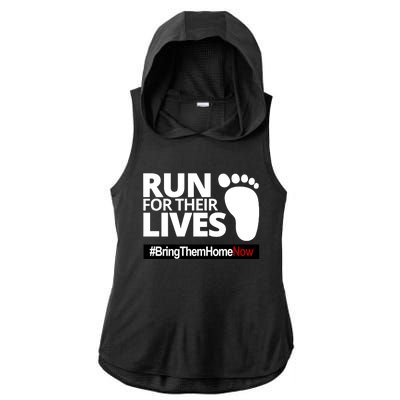 Run For Their Lives Bring Them Home Now Awareness Ladies PosiCharge Tri-Blend Wicking Draft Hoodie Tank