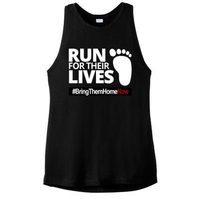 Run For Their Lives Bring Them Home Now Awareness Ladies PosiCharge Tri-Blend Wicking Tank