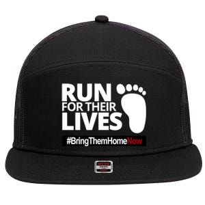 Run For Their Lives Bring Them Home Now Awareness 7 Panel Mesh Trucker Snapback Hat