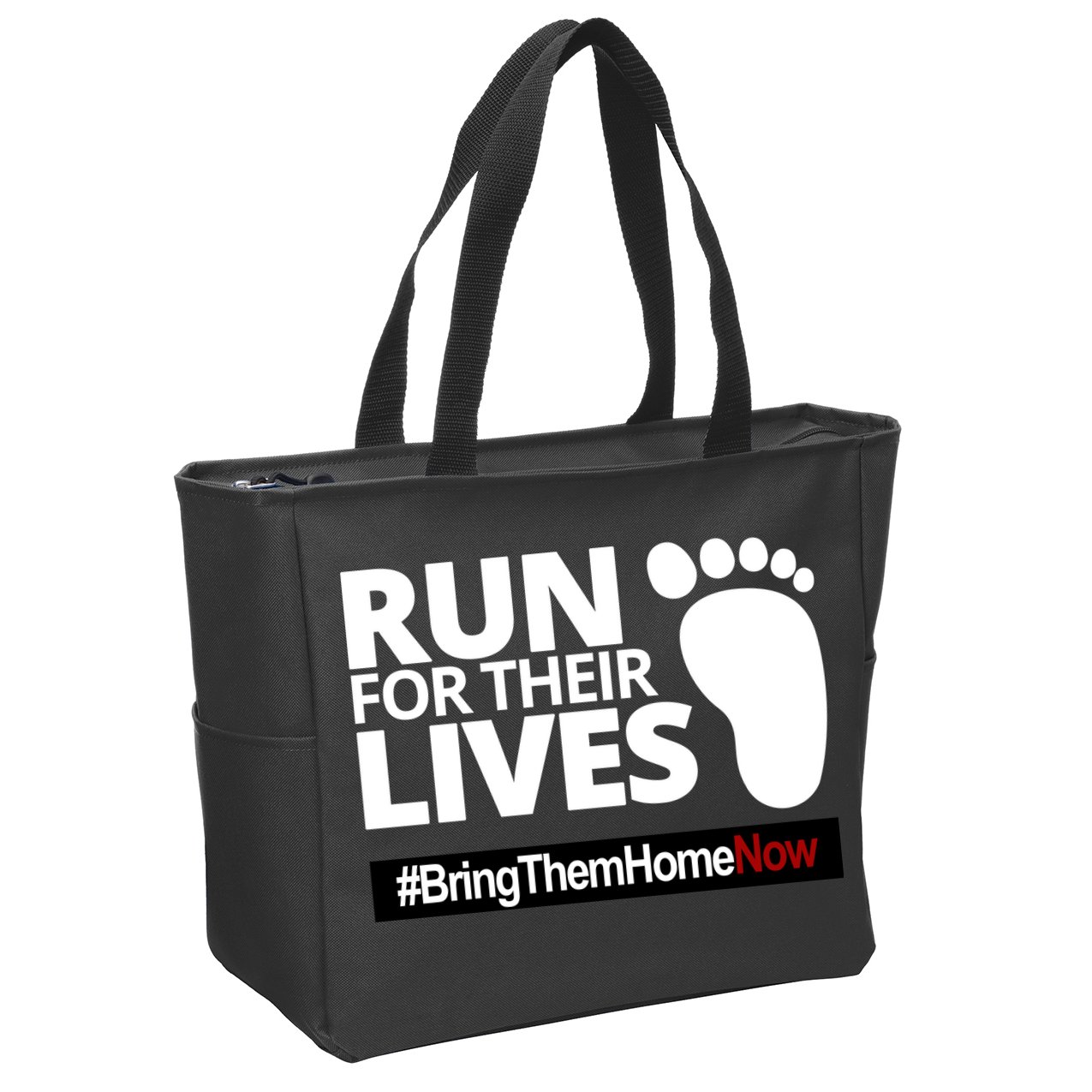Run For Their Lives Bring Them Home Now Awareness Zip Tote Bag