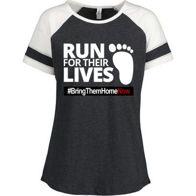 Run For Their Lives Bring Them Home Now Awareness Enza Ladies Jersey Colorblock Tee