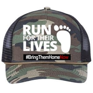 Run For Their Lives Bring Them Home Now Awareness Retro Rope Trucker Hat Cap