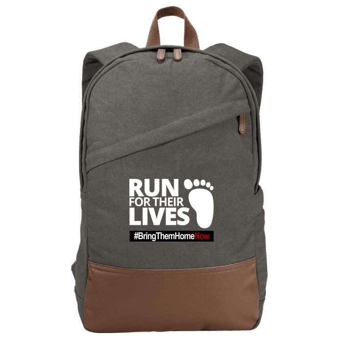 Run For Their Lives Bring Them Home Now Awareness Cotton Canvas Backpack