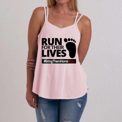 Run For Their Lives Bring Them Home Now Awareness Women's Strappy Tank