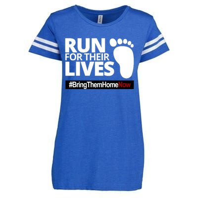 Run For Their Lives Bring Them Home Now Awareness Enza Ladies Jersey Football T-Shirt