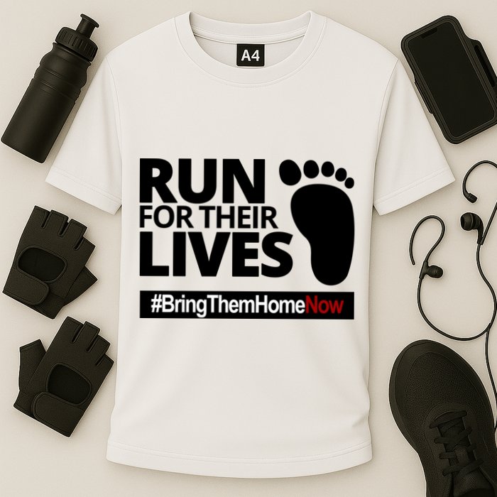 Run For Their Lives Bring Them Home Now Awareness Performance Shirt