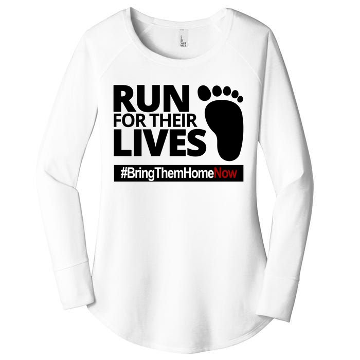 Run For Their Lives Bring Them Home Now Awareness Women's Perfect Tri Tunic Long Sleeve Shirt