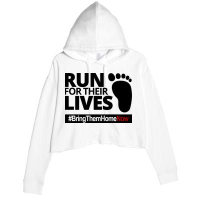 Run For Their Lives Bring Them Home Now Awareness Crop Fleece Hoodie