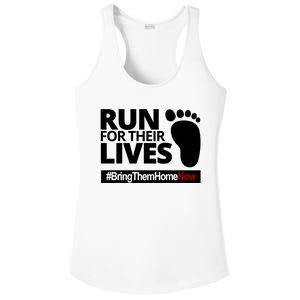 Run For Their Lives Bring Them Home Now Awareness Ladies PosiCharge Competitor Racerback Tank