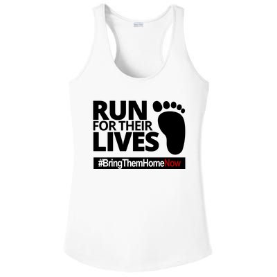 Run For Their Lives Bring Them Home Now Awareness Ladies PosiCharge Competitor Racerback Tank