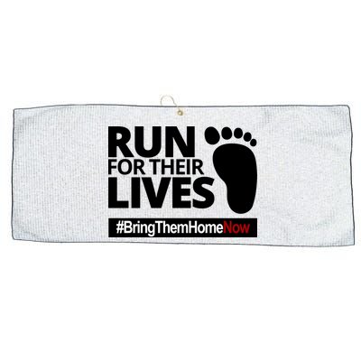 Run For Their Lives Bring Them Home Now Awareness Large Microfiber Waffle Golf Towel