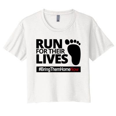 Run For Their Lives Bring Them Home Now Awareness Women's Crop Top Tee