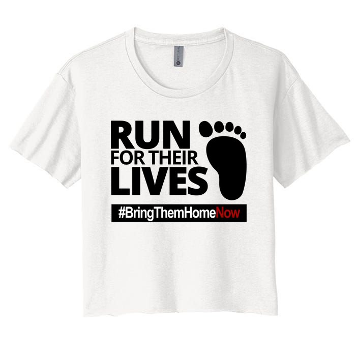 Run For Their Lives Bring Them Home Now Awareness Women's Crop Top Tee