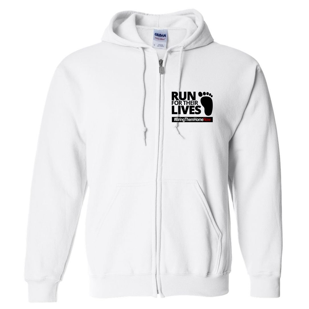 Run For Their Lives Bring Them Home Now Awareness Full Zip Hoodie