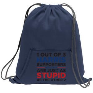 Retro Funny Trump 1 Out Of 3 Kamala Harris Supporters Sweatshirt Cinch Pack Bag