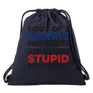 Retro Funny Trump 1 Out Of 3 Kamala Harris Supporters Drawstring Bag