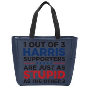 Retro Funny Trump 1 Out Of 3 Kamala Harris Supporters Zip Tote Bag