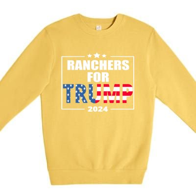 Ranchers For Trump 2024 Cattle For Trump Gift Premium Crewneck Sweatshirt