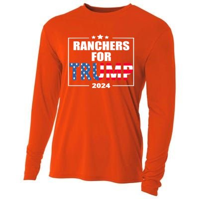 Ranchers For Trump 2024 Cattle For Trump Gift Cooling Performance Long Sleeve Crew