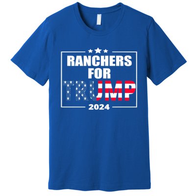 Ranchers For Trump 2024 Cattle For Trump Gift Premium T-Shirt