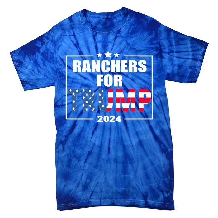 Ranchers For Trump 2024 Cattle For Trump Gift Tie-Dye T-Shirt