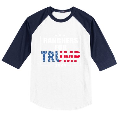 Ranchers For Trump 2024 Cattle For Trump Gift Baseball Sleeve Shirt