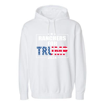 Ranchers For Trump 2024 Cattle For Trump Gift Garment-Dyed Fleece Hoodie