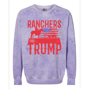 Ranchers For Trump Conservative Republican Support President Gift Colorblast Crewneck Sweatshirt